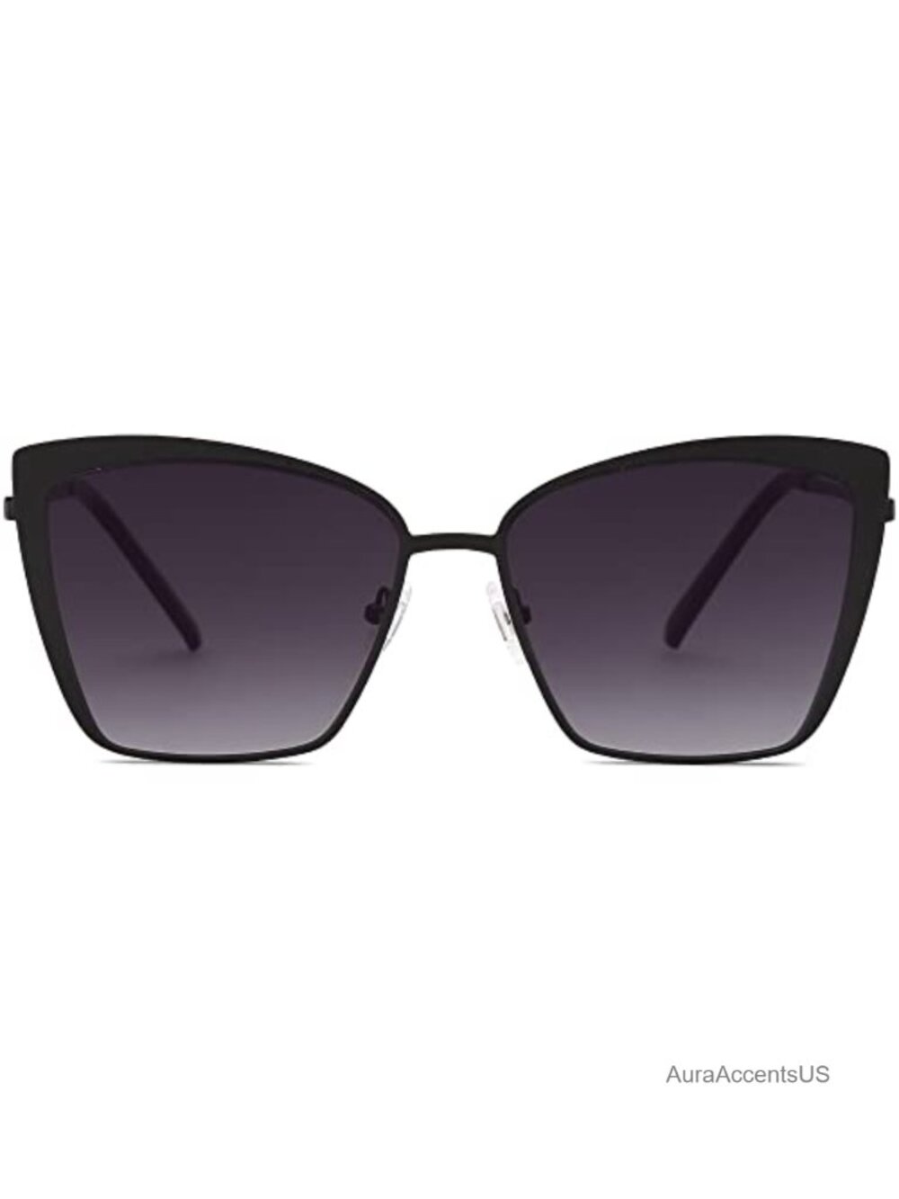 Cat Eye Sunglasses Mirrored Lens Metal Frame UV400 Full Frame